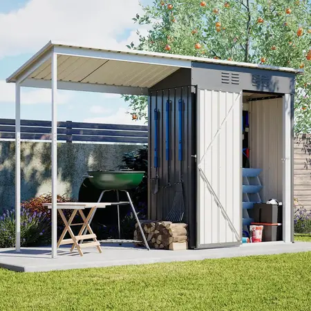 5x3 FT Hardtop Gazebo Storage Shed Combo