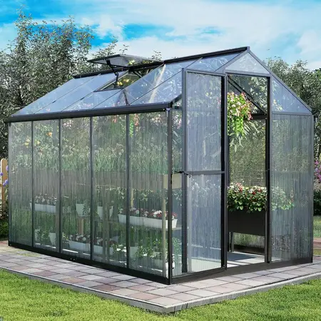 6x10 Ft Walk-in Greenhouse with Gutter