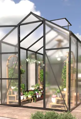 6x10.2x7.2 FT Polycarbonate Greenhouse with Roof Vent