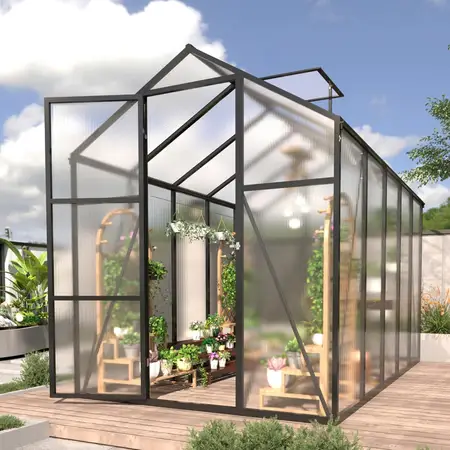 6x10.2x7.2 FT Polycarbonate Greenhouse with Roof Vent