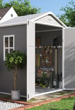 6x4 FT Outdoor Resin Storage Shed for Garden