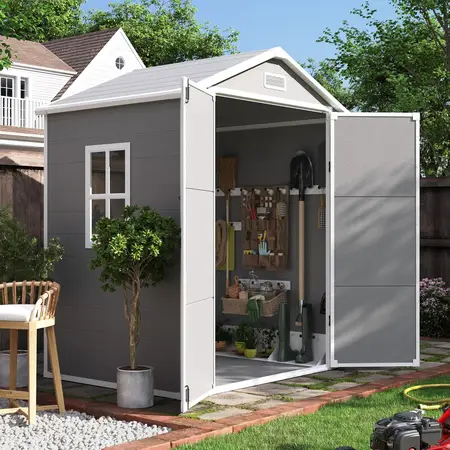 6x4 FT Outdoor Resin Storage Shed for Garden