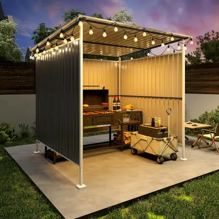 6x6 FT Metal Bike Shed Outdoor Hardtop Storage Shelter