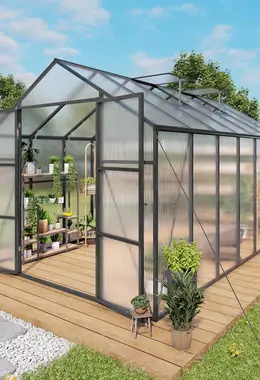 8x14x7.8 FT Outdoor Greenhouse with Stronger Wind Protection