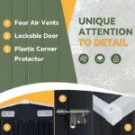 10 12 ft black outdoor utility shed with lockable double doors 7